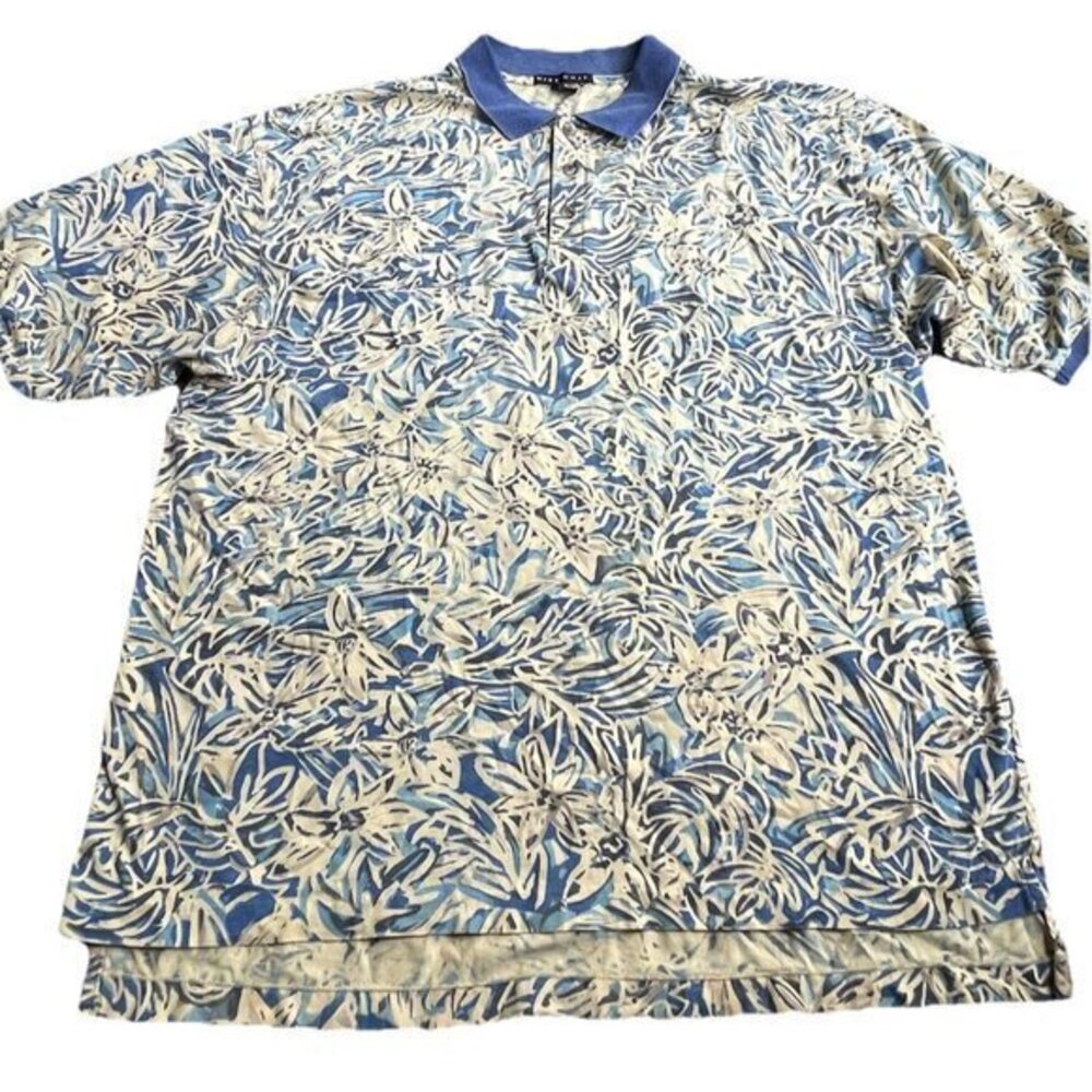 Vintage Nike Polo Shirt Men’s Sz 2XL Hawaiian Pattern Golf Pullover Retro 90s